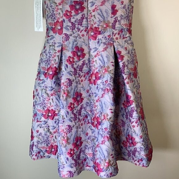 NWT. Aidan Mattox 6 Jacquard Open Back Flare Dress. - Picture 16 of 16